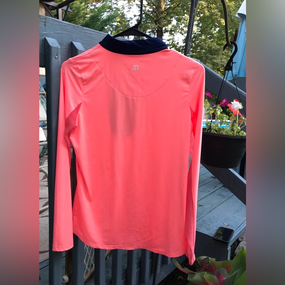 AB Sport Golf Long Sleeve Sun Shirt w Mesh Sleeves & colorblock collar, small - Picture 4 of 8